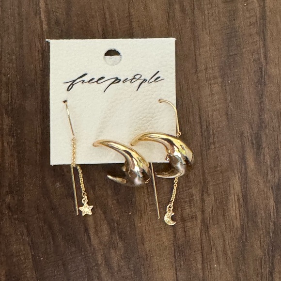Free people my lucky moons and stars earrings set - Picture 1 of 12